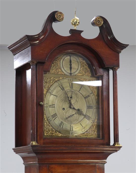 John Agar & Son, York. An early 19th century mahogany eight day longcase clock, 7ft 7in.